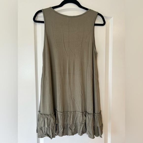 NWT Easel Tank Double Ruffle Shirt Dress Or Tunic Top - Picture 7 of 7